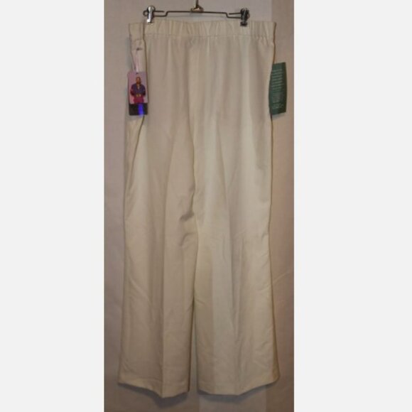 Johnny Wujek Prom Collection Wide Leg Flare White Pants Lined Size 1X W 36 In 30 - Picture 2 of 5